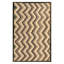 Tapis crocheté en laine à tissage plat américain rétro des années 1960 Zig Zag 4 pi x 6 pi