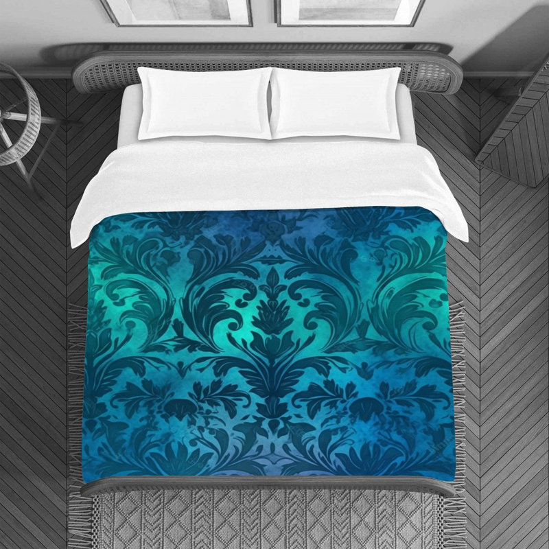 Polyester Damask Duvet Cover, Queen Duvet Cover