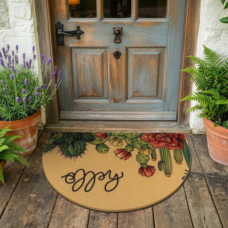 Paillasson demi-cercle Coir, l 23,62 po x L 35,43 po