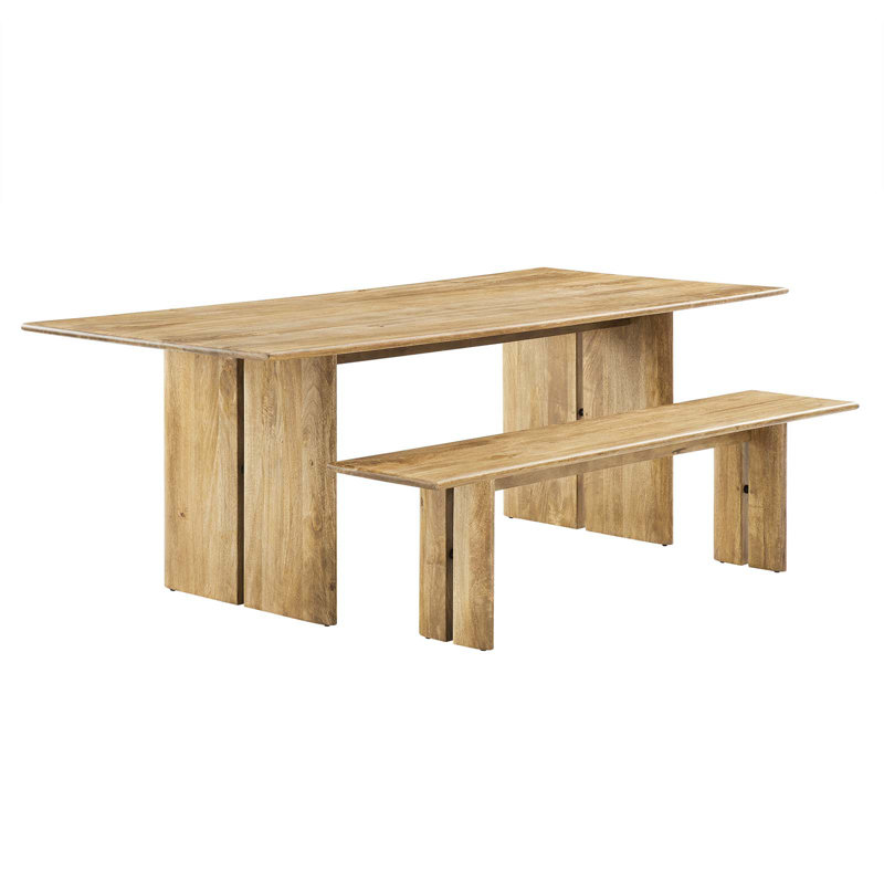 Ensemble de table de salle à manger et de banc Modist Amistad, Chêne, H 30 po x L 54 po x l 86 po