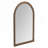 24X36" Arched Pine Wood Accent Mirror With Textured Brown Frame