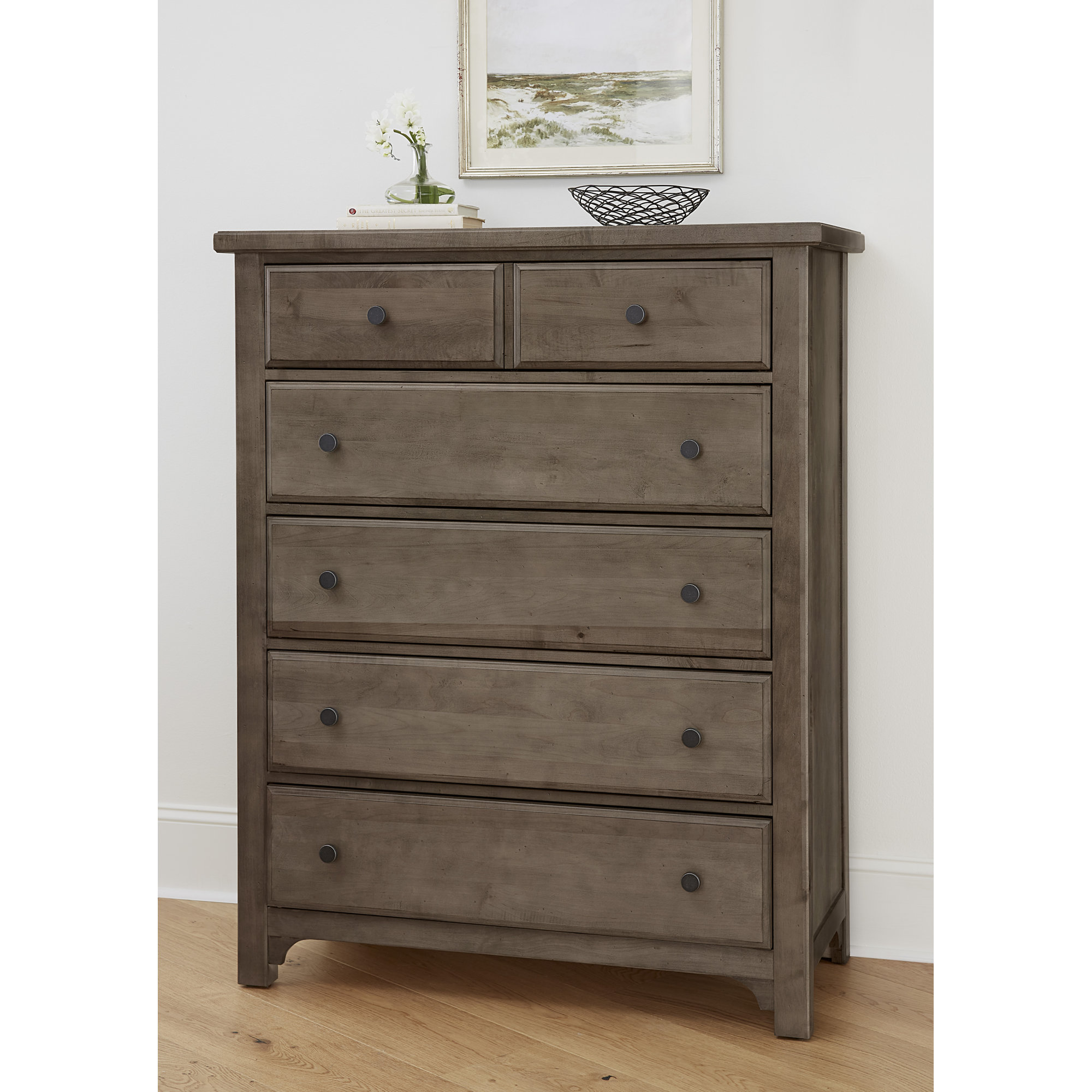 Dragomir 5 - Drawer Dresser, Gray