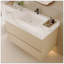 Meuble-lavabo flottant moderne 29,9 po avec comptoir en faux marbre et lavabo encastré en céramique, fixation murale pour petites salles de bain et appartements-1330375623