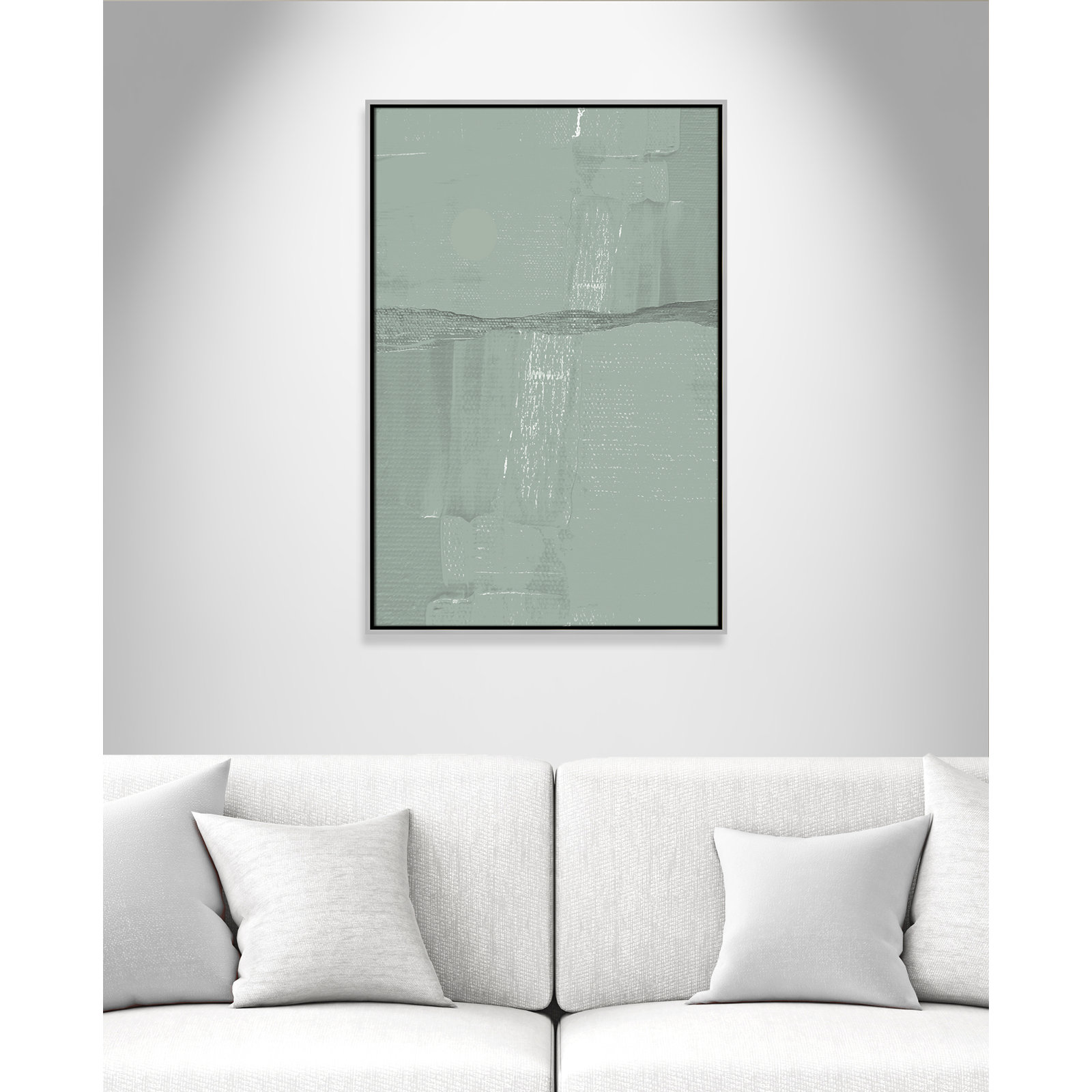 Attica "Sage Abstract" Print, 37.5" H x 25.5" W x 2" D, Silver