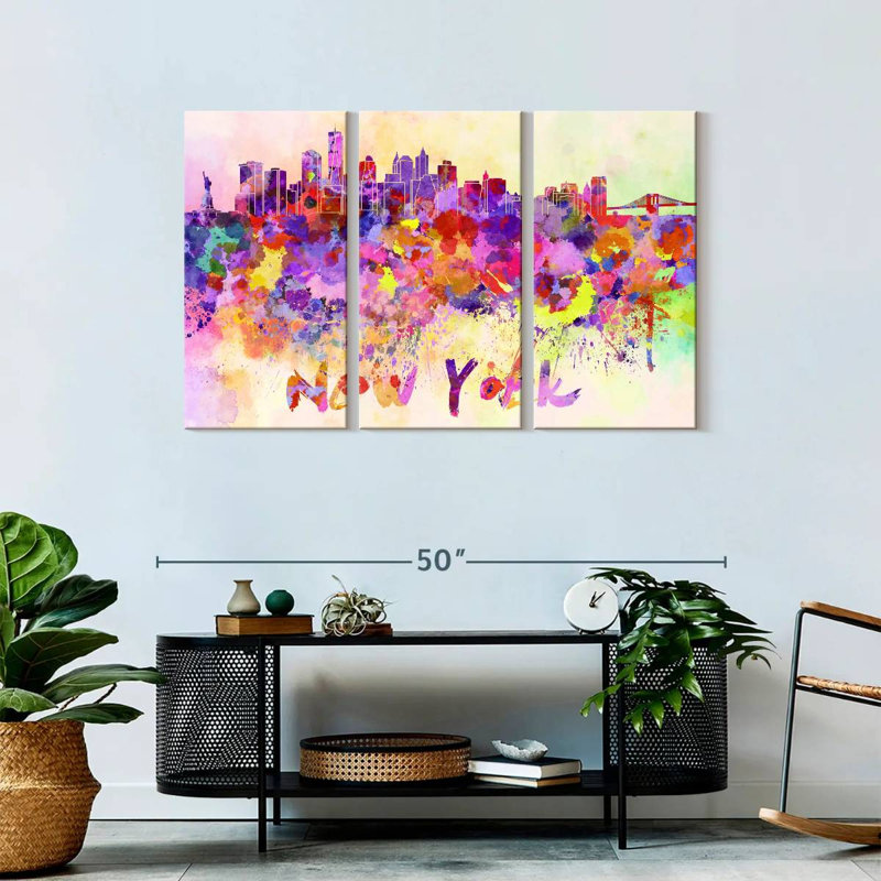 New York City, reproduction d'art sur toile abstraite, H 45 po x l 28 po x P 1,25 po