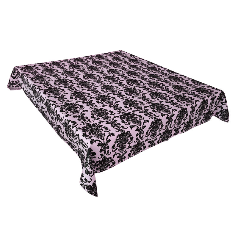 Floral Poplin Damask Tablecloths, 72" Rectangle, Baby Pink