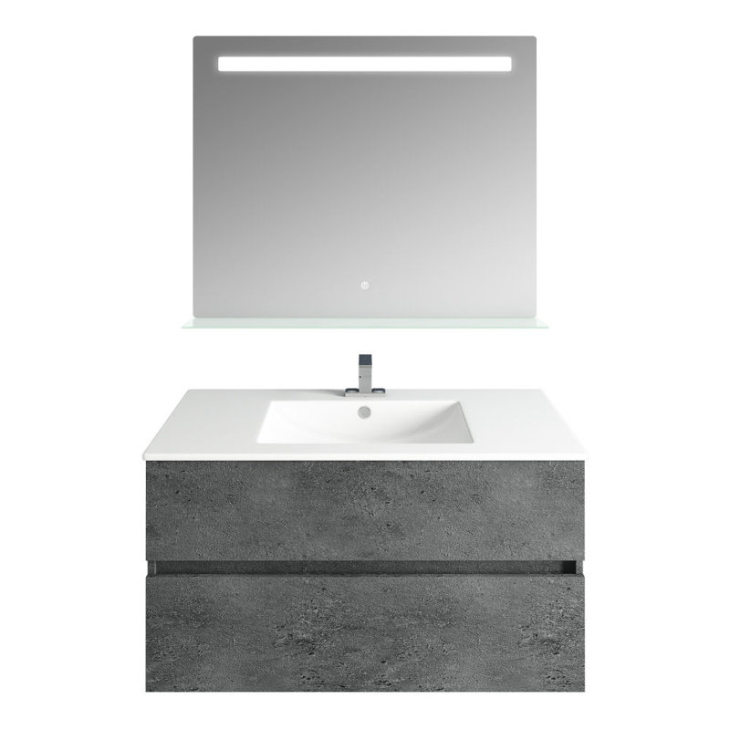 Meuble-lavabo mural en granite l 36 po x P 19 po x H 19 po