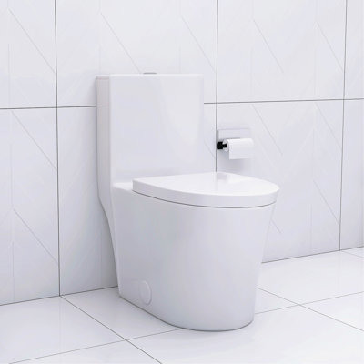 Elongated One Piece Toilet White
