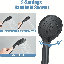 Pomme de douche noire à haute pression 8 pouces avec bras de rallonge 11 po et 3 bras de douche anti-fuites-129447965