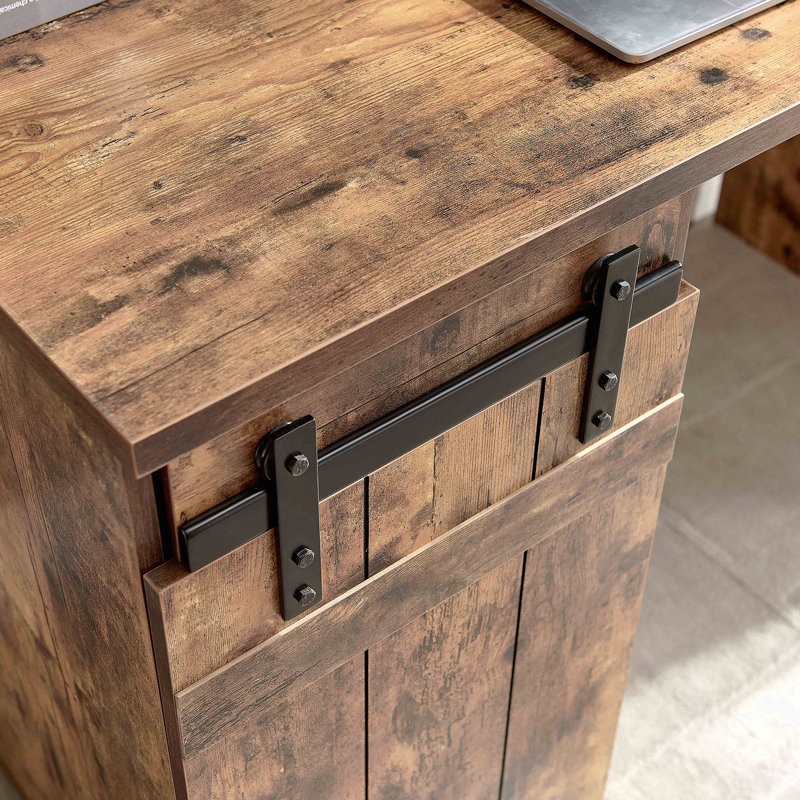 Home Office Desk With Three Shelves, Wood
