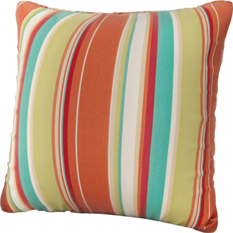 Outdoor Square Pillow Cover & Insert, Orange/Green, 20" H x 20" W x 6" D