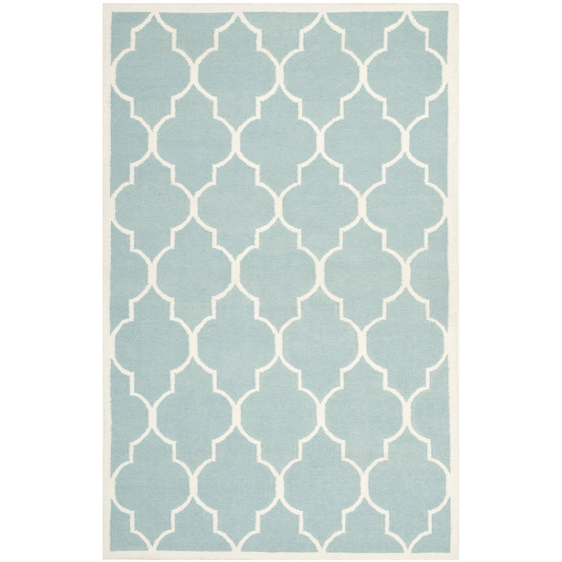 Hiroko Geometric Wool Hand Woven Area Rug, Rectangle 152 x 244 cm