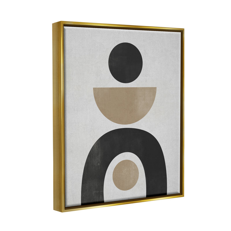 Art mural encadré en forme de voûte noire et beige par Ros Ruseva, H 21 po x l 17 po x P 1,7 po