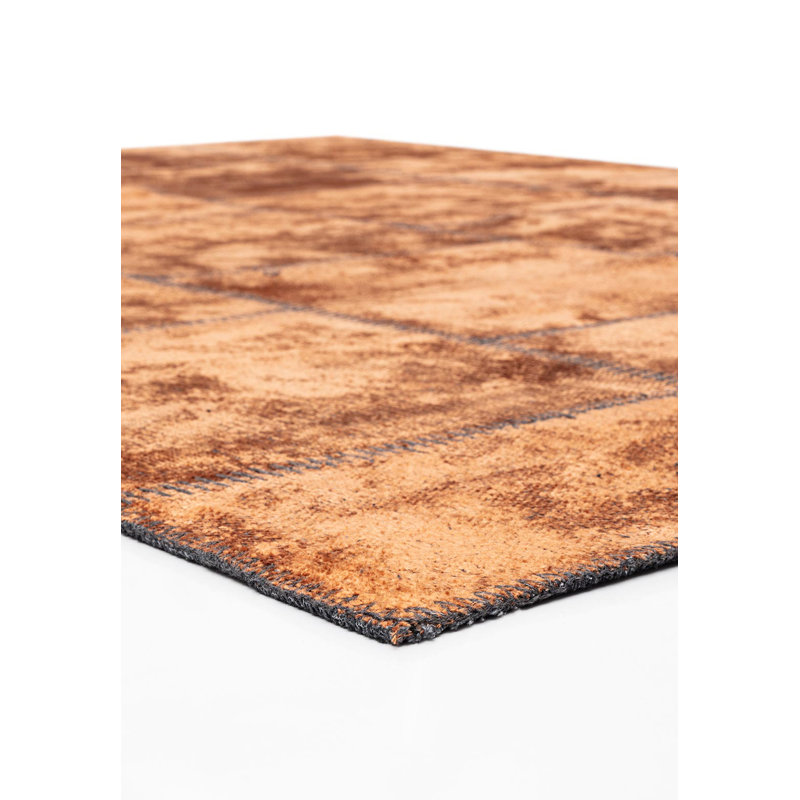 Rapture Patchwork Area Rug in Orange, Rectangle 7'10" x 9'10"