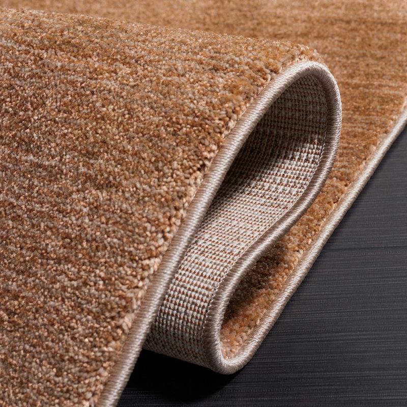 Tapis brun uni en polyester Donlon, Rectangle 5 pi 3 po x 7 pi 7 po