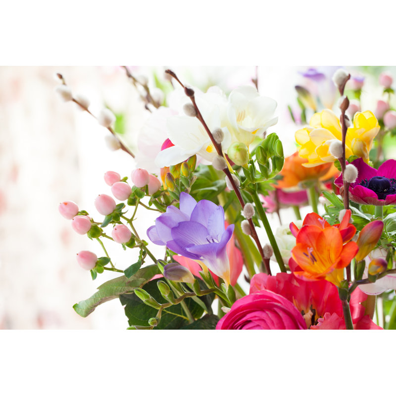 Colorful Spring Flowers by Picalotta - Wrapped Canvas Print, 30cm H x 46cm W