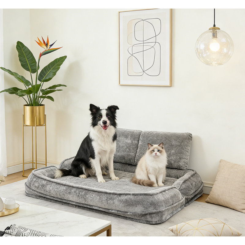 Canapé-lit double pour chien, Gris clair
