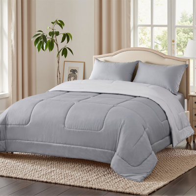 Couette réversible toutes saisons, couette matelassée king size en fibres synthétiques, couette en microfibre douce de qualité supérieure