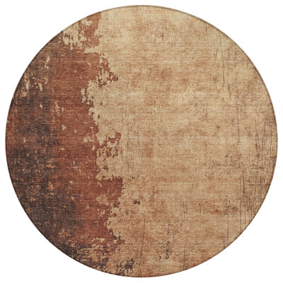 Machine Washable Indoor/Outdoor Xhevrie Paprika Rug