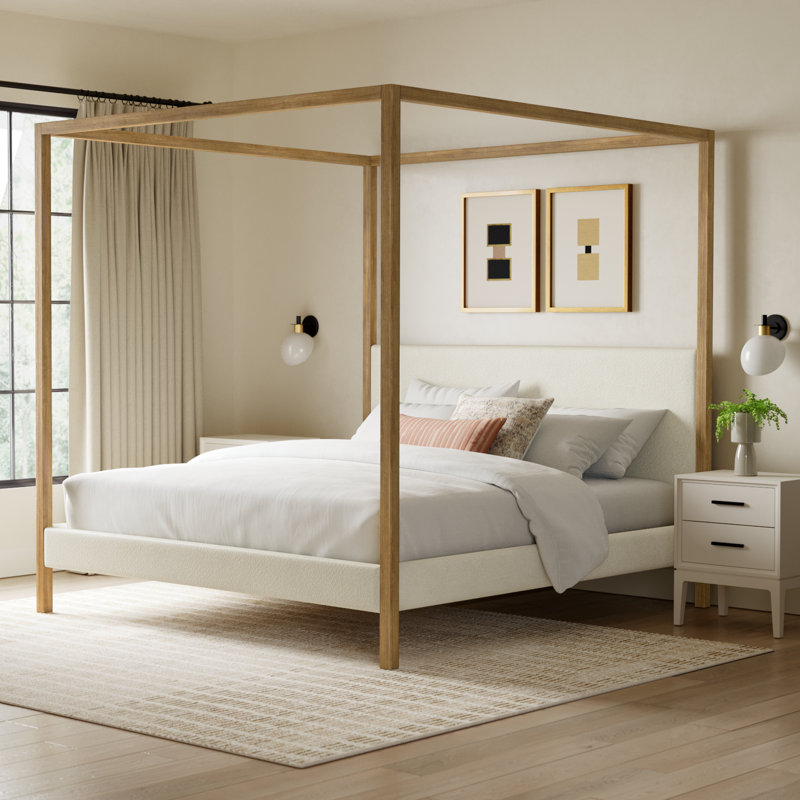 Bary Boucle King Canopy Bed