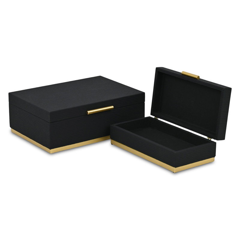 Ensemble de boîtes rectangulaires Kain, Noir
