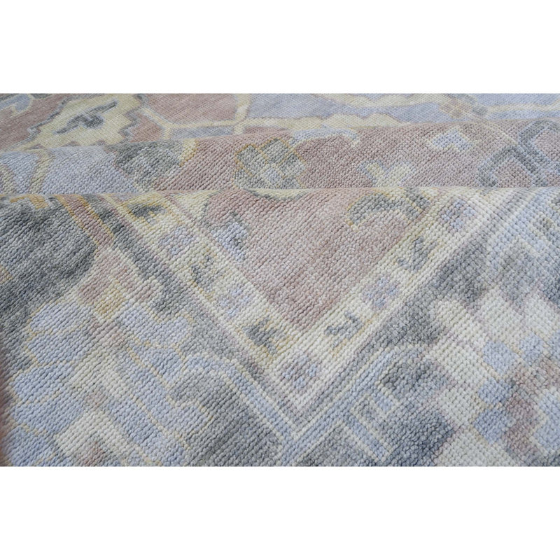 Wool Oriental Area Rug in Light Blue And Grey, Rectangle 8' x 10'