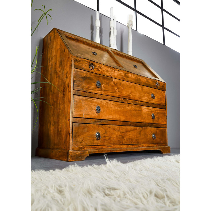Oxford Solid Wood Secretary Desk, Honey