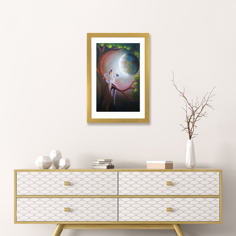 «Enchanted Beginnings» - Impression, H 24 po x l 16 po x P 1 po, Papier beaux-arts encadré doré