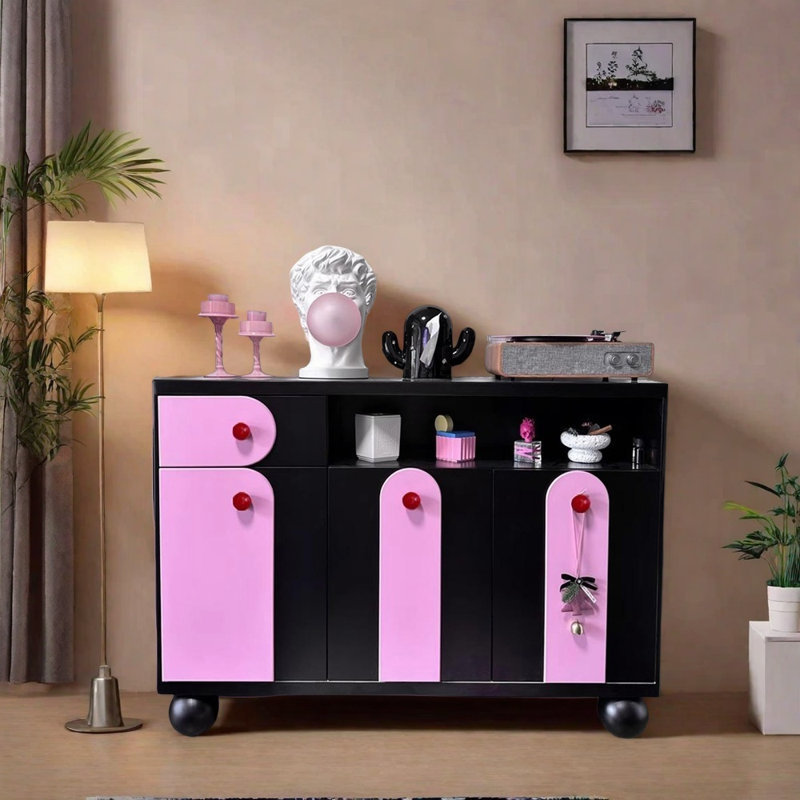Color-Block Entryway Cabinet, Black