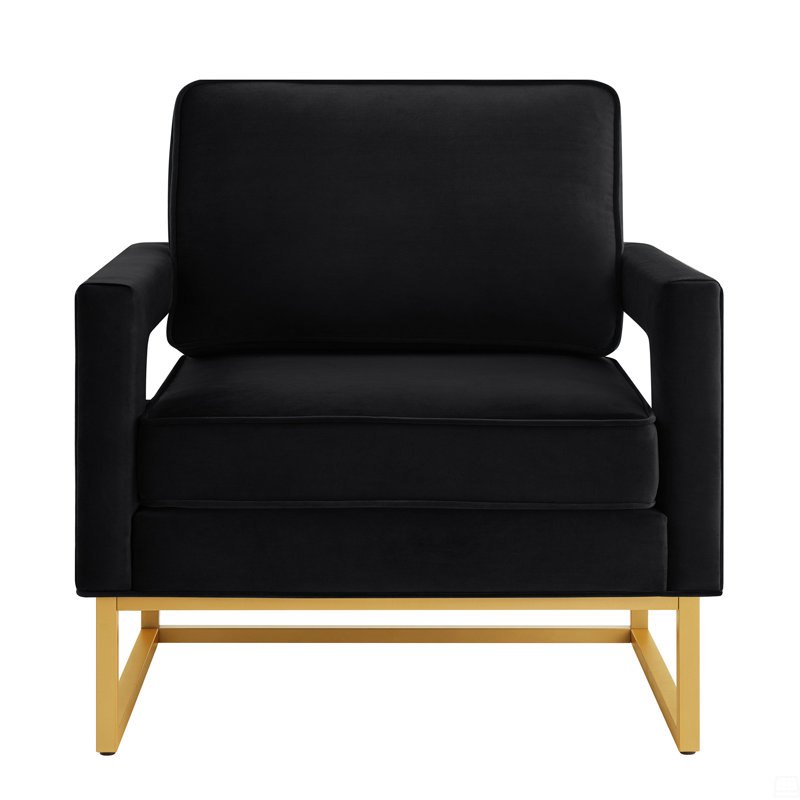 Anatonia Velvet Armchair, Black Velvet
