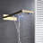 Fontana Melfi 22" LED Brushed Gold Digital Wall Mount Waterfall Rainfall Shower System with Square Handheld Shower