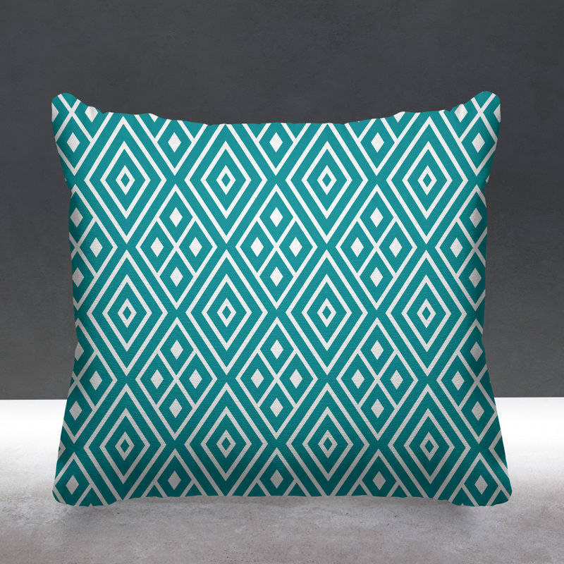 Housse et insert de coussin carré extérieur Aima, L 19 po x H 19 po, Turquoise