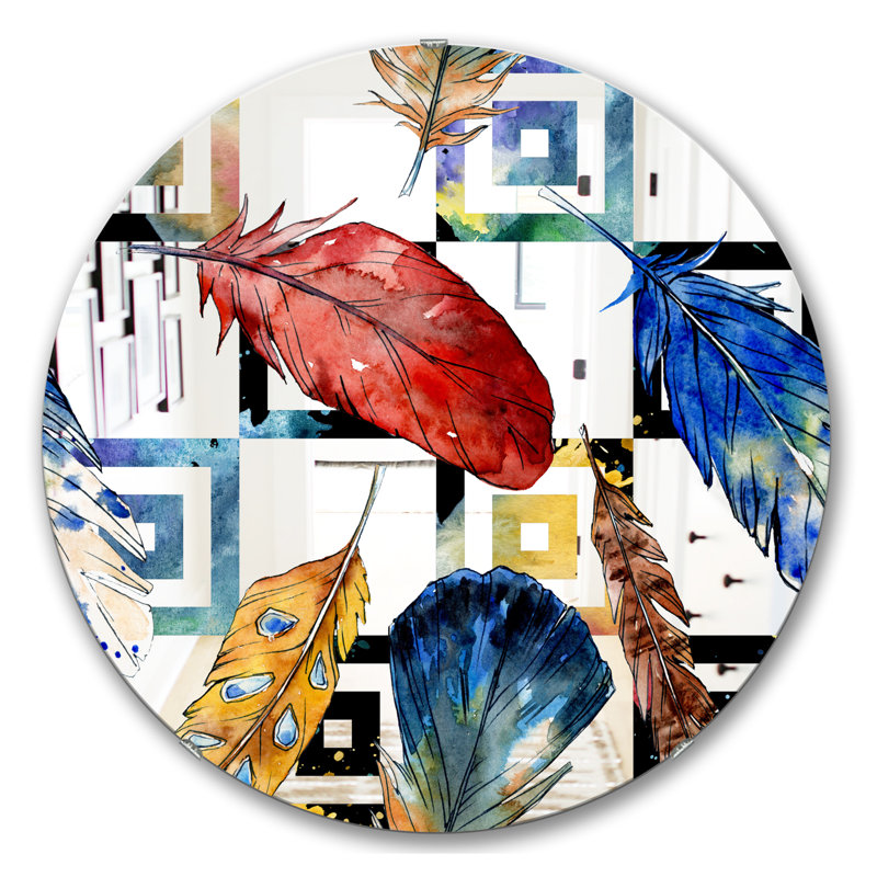 Miroir d'appoint mural Mid-Century Elementary Botanicals 6, H 23,6 po x l 23,6 po