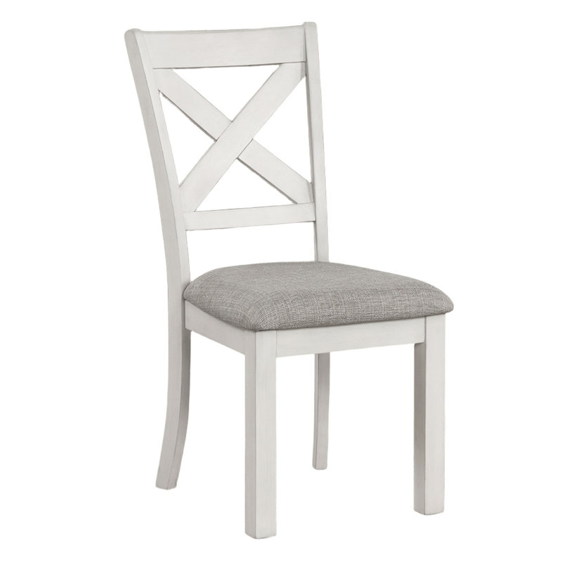 Chaises de salle à manger modernes en chêne blanc avec dossier croisé en bois d'hévéa 2 pièces Modern