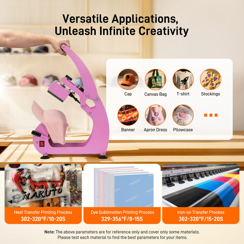 Hat Heat Press Machine, Pink