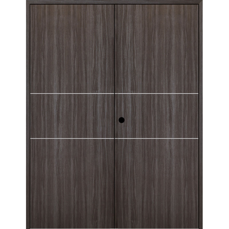 Double porte en bois manufacturé massif Palladio 2H, 47,75 po x 79,38 po, Chêne, À droite