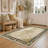 Oriental Floral Area Rug with Gold & Green Design - Traditional Pattern Carpet for Living Room & Bedroom-1454645219