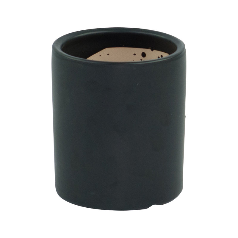 Pot à fleur en céramique Alida, H 5,5 po x l 4,75 po x p 4,75 po, Noir