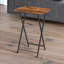 Rathore Rustic Industrial Wooden Folding Side Table with Storage End Tables Living Room Furniture