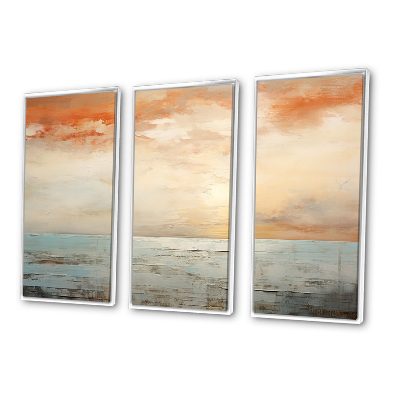 Ensemble d'art mural Pinheiro, Cadre flottant blanc, H 32 po x l 48 po x P 1 po