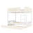 Beige White MDF+Pine+Plywood Full Bunk Bed with Trundle, Bookshelf, Car Design-1438014519-1438014522