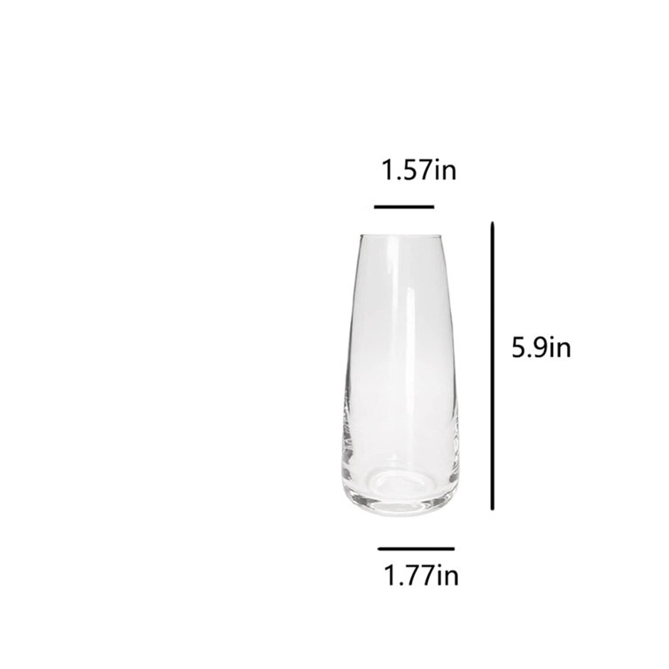 Latitude Run® Clear Glass Bud Vase Set Of 6 - Small Vases For Flowers ...