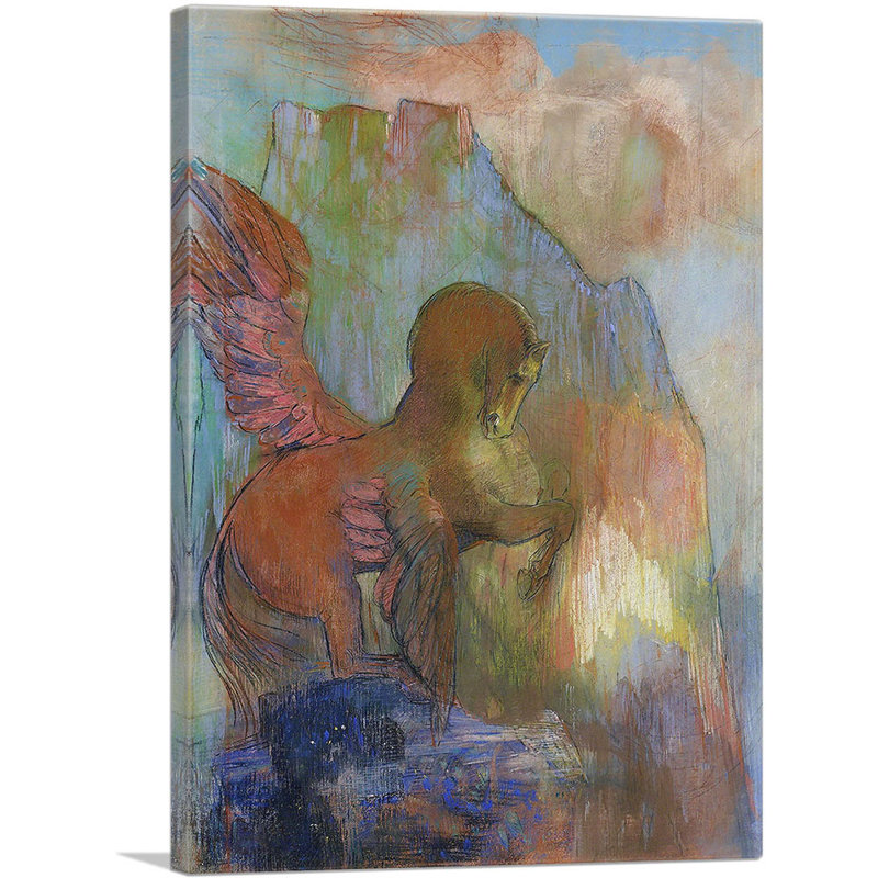 «Pegasus 1895» par Odilon Redon, reproduction d'art sur toile tendue, H 40 po x l 26 po x P 0,75 po