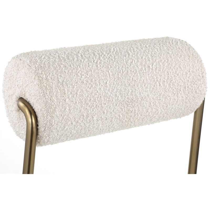 Chaise de salle à manger Carly, Tissu crème bouclé