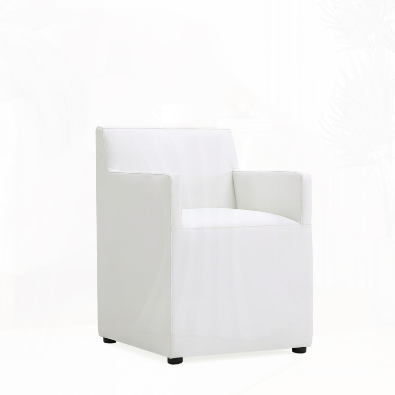 Fauteuil de salle à manger en similicuir, Blanc