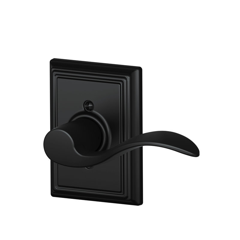 Serrure avec garniture en forme de levier addison Accent, Noir mat, Côté droit