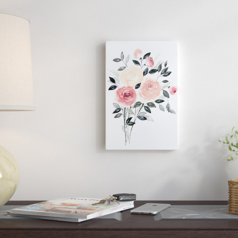 «Rosewater II», reproduction d'art sur toile, H 18 po x l 12 po x P 1,5 po, Toile tendue, Pas de tapis