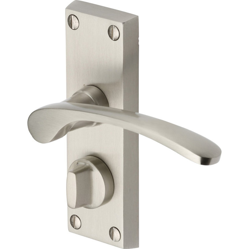 Heritage Brass Heritage Door Handle for Privacy Set Sophia Short Design, Satin Nickel