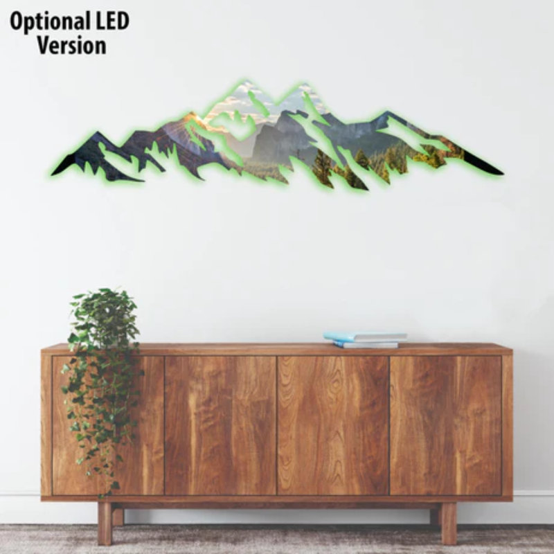 Décoration murale en métal Yosemite Mountains, H 60 po x l 16 po x P 0,12 po