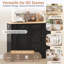 Buffet avec rangement, console de cuisine avec 5 tiroirs et 2 armoires-96555872